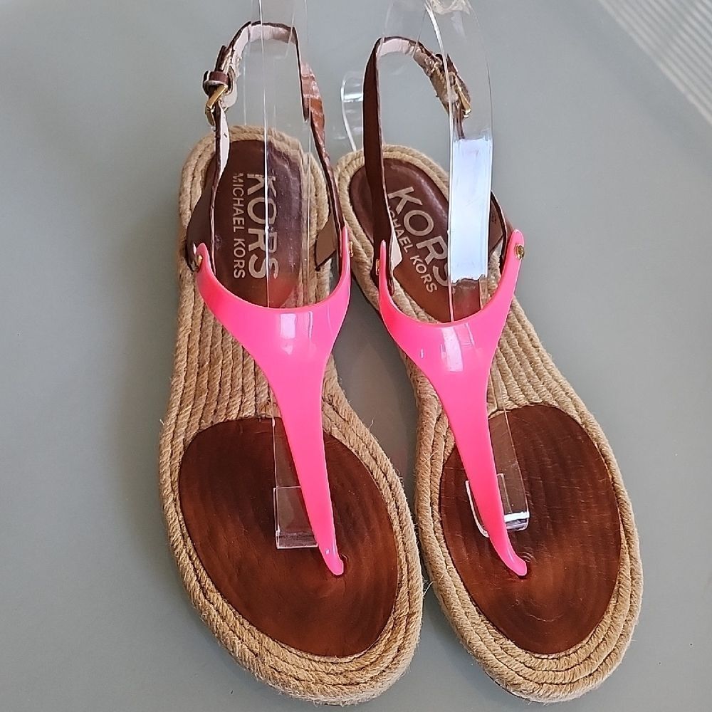 Michael Kors Barbie Pink Stephy Espadrille Sandals Size 9.5 Barbiecore
